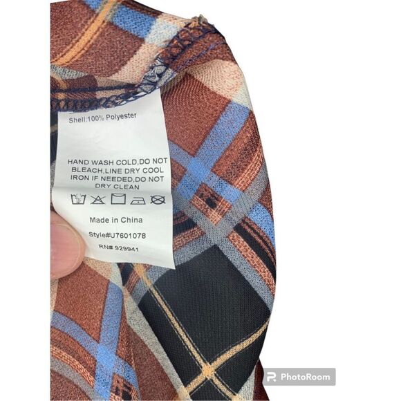 Suzanne Betro sheer plaid blouse - Picture 5 of 5